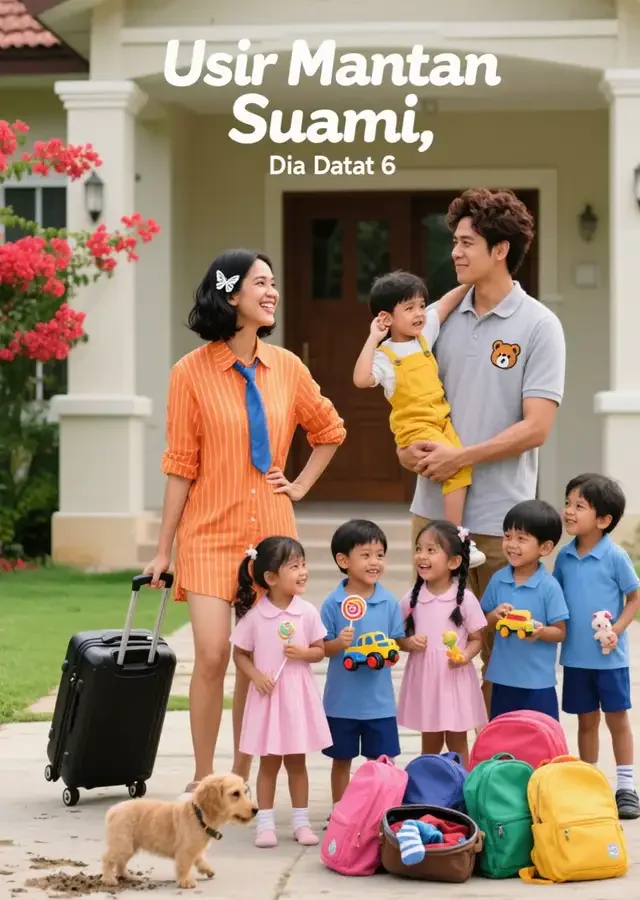 Sampul Novel Usir Mantan Suami, Dia Dapat 6 Adik!