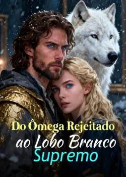 Capa do romance Do Ômega Rejeitado ao Lobo Branco Supremo