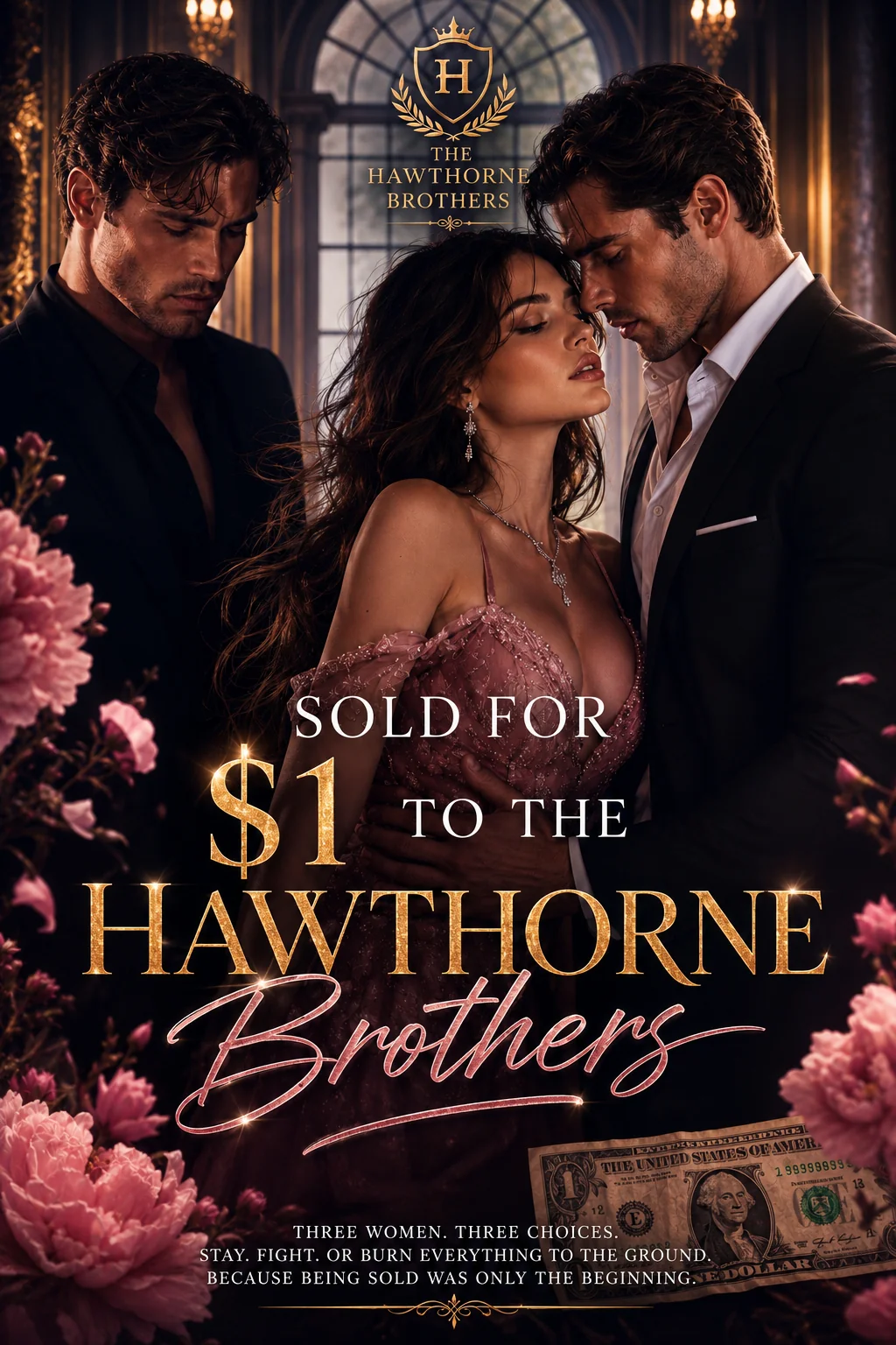 Sold for $1 to the Hawthorne Brothers Novel Cover