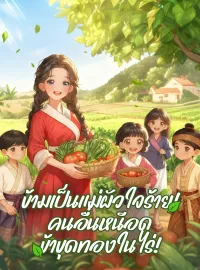 หน้าปกนวนิยาย ข้ามเป็นแม่ผัวใจร้าย! คนอื่นหนีอด ข้าขุดทองในไร่!