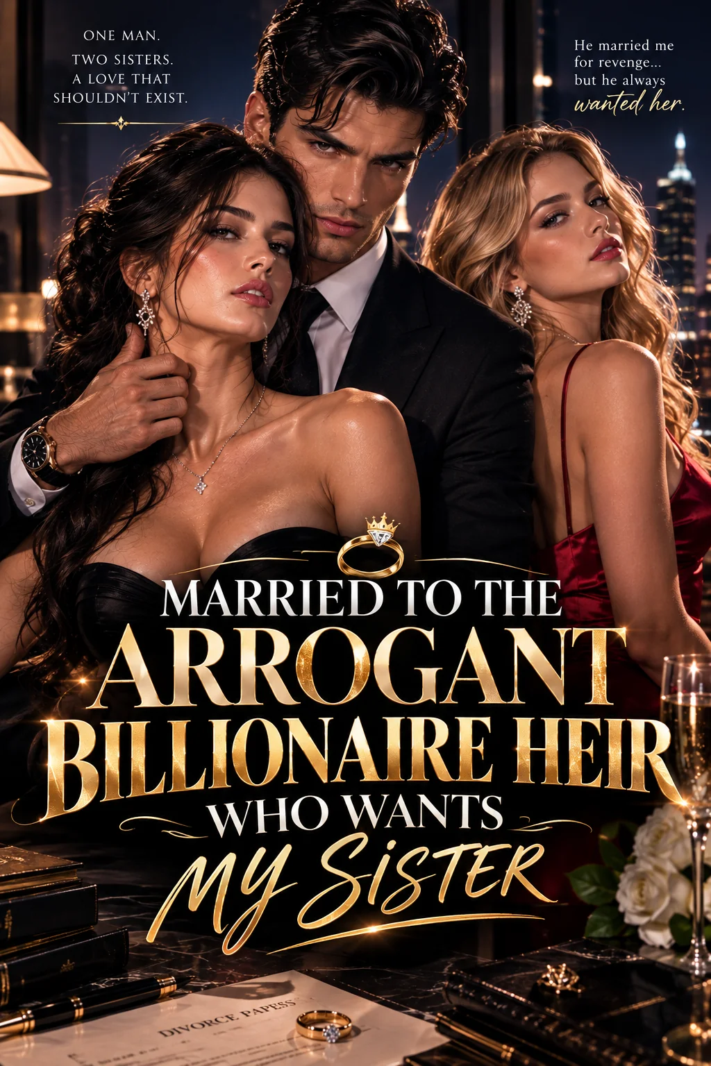 Married to the Arrogant Billionaire Heir wants my sister Novel Cover
