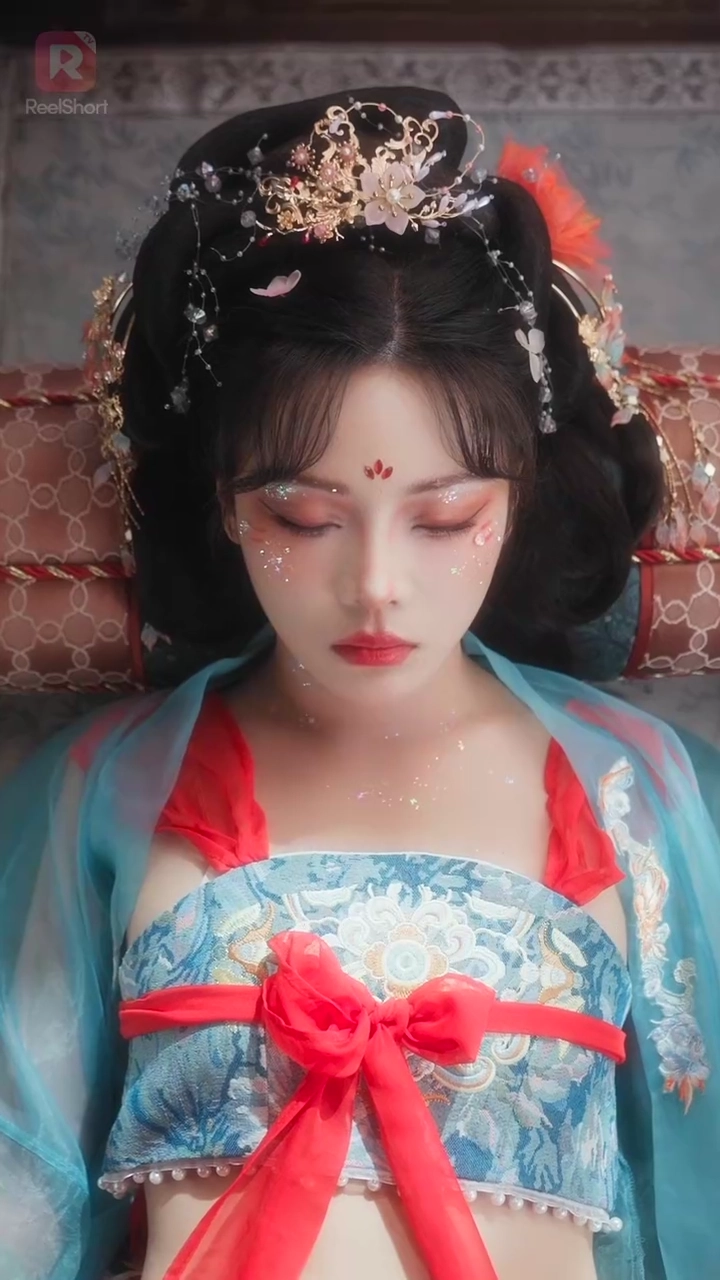 桃花と戦馬、錦の裙写真