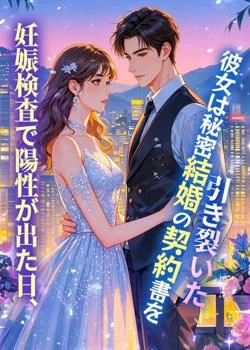 妊娠検査で陽性が出た日、彼女は秘密結婚の契約書を引き裂いた の小説カバー