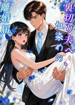 裏切り夫へ、血染めの離婚届 の小説カバー