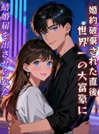 婚約破棄された直後、世界一の大富豪に結婚届を出させられた の小説カバー