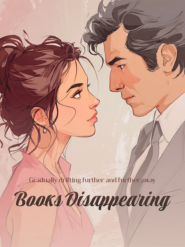 Gradually drifting further and further away, books disappearing. Novel Cover