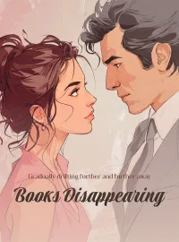 Gradually drifting further and further away, books disappearing.