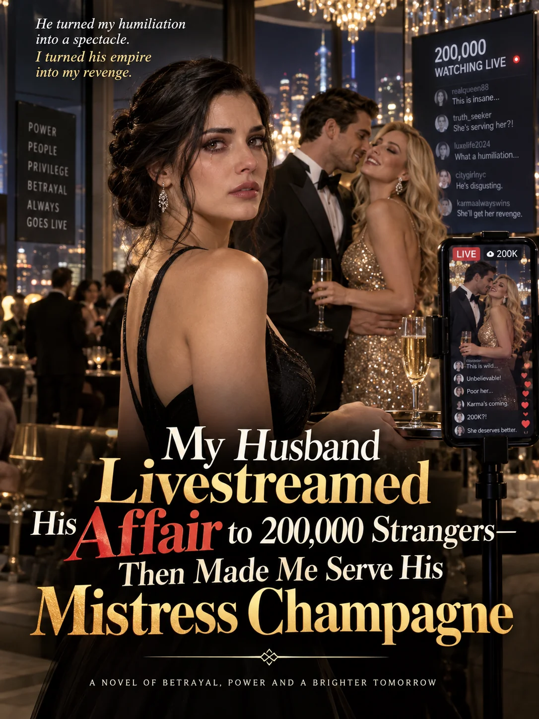 My Husband Livestreamed His Affair to 200,000 Strangers—Then Made Me Serve His Mistress Champagne Novel Cover