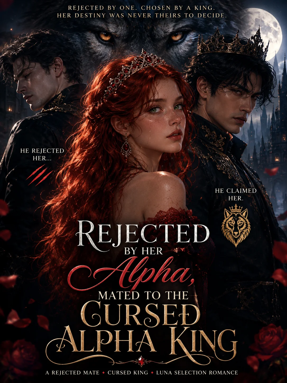 Rejected by Her Alpha, Mated to the Cursed Alpha King Novel Cover