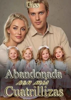 Portada de la novela Abandonada con mis cuatrillizas